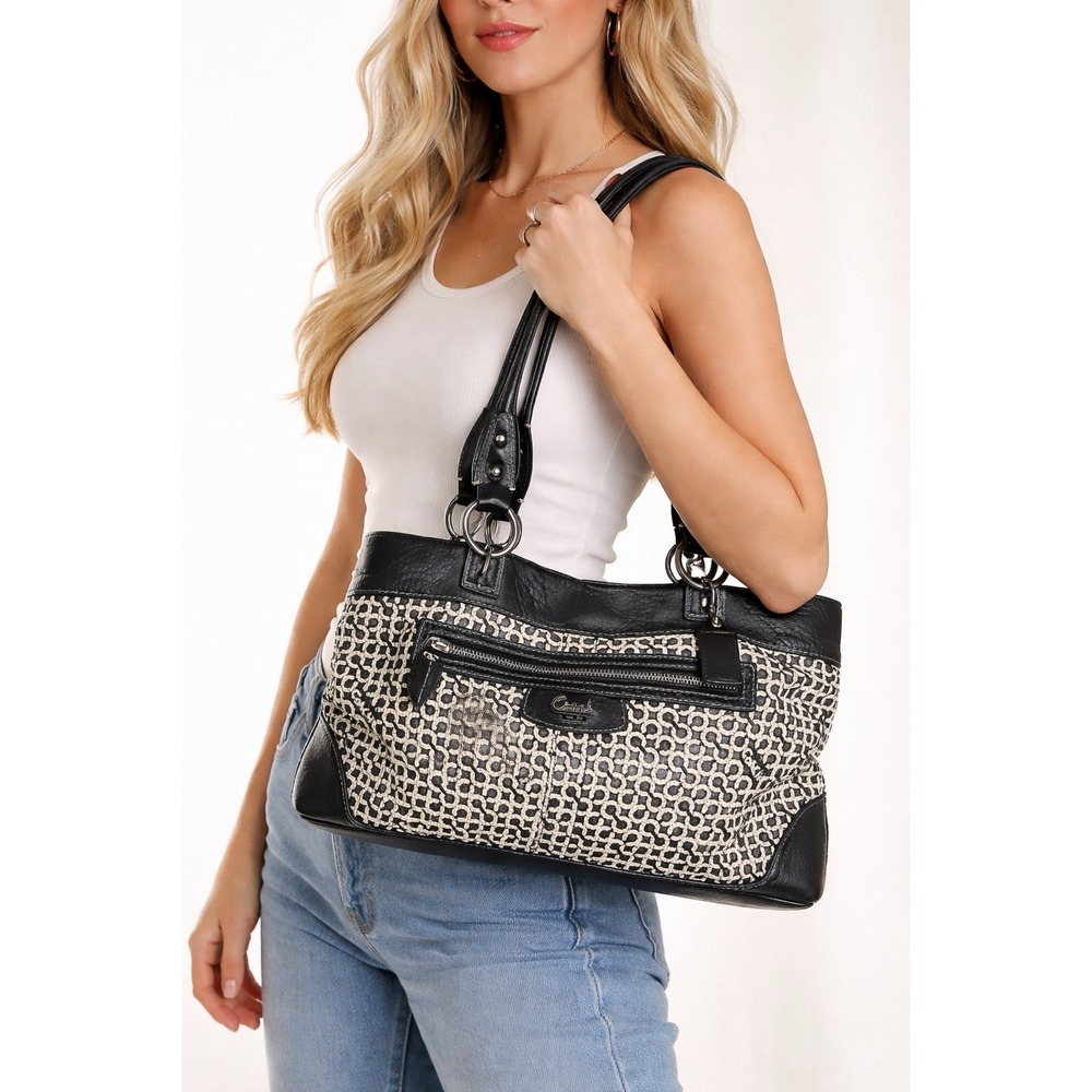 Coach Signature Woven Leather Jacquard Shoulder Bag Style 15332 Y2K